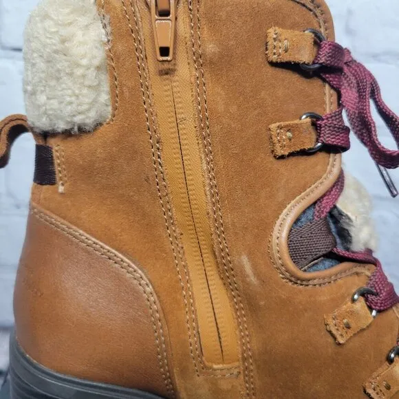 Naturalizer Myla Womens Leather Combat &amp; Lace-up Boots