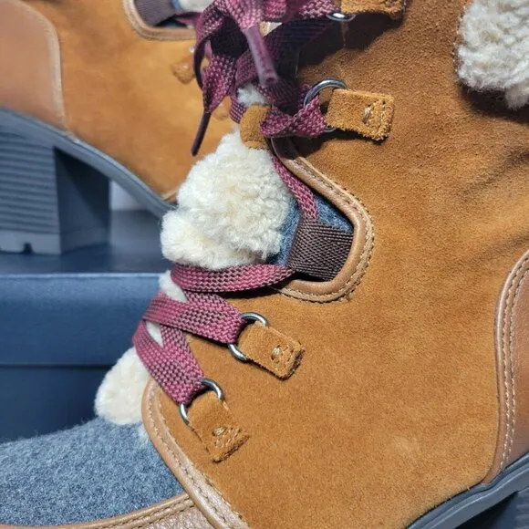 Naturalizer Myla Womens Leather Combat &amp; Lace-up Boots
