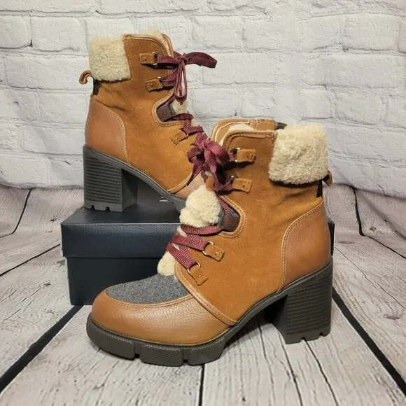 Naturalizer Myla Womens Leather Combat &amp; Lace-up Boots