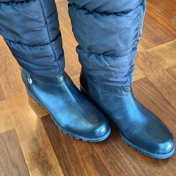 NEVER WORN MICHAEL KORS BLACK TALL LEATHER &amp; FAUX FUR BOOTS SIZE 7 - BEAUTIFUL!
