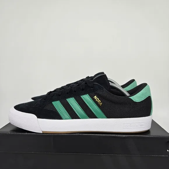 New adidas Nora 'Black Court Green' Men's Suede Shoes Size 9