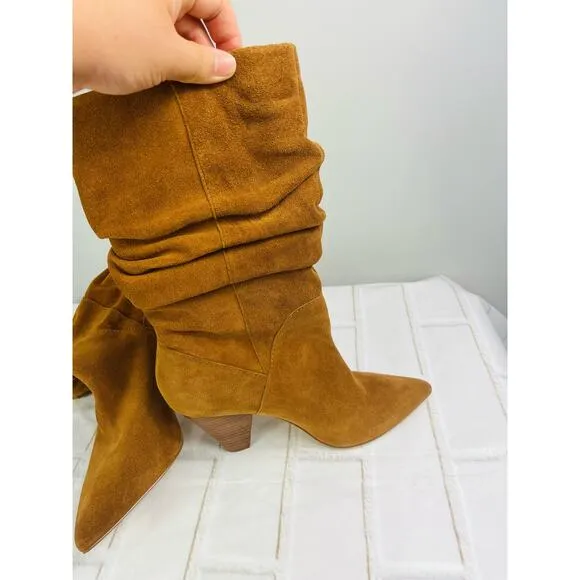 NEW Aldo brown slouchy pointed toe suede boots size 8
