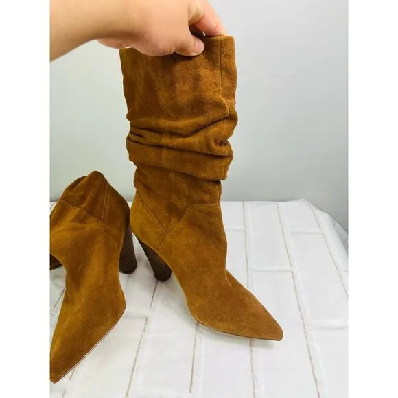 NEW Aldo brown slouchy pointed toe suede boots size 8