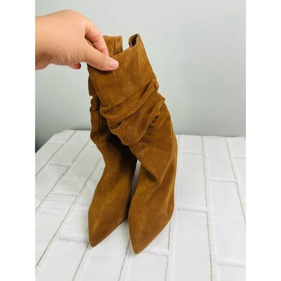 NEW Aldo brown slouchy pointed toe suede boots size 8