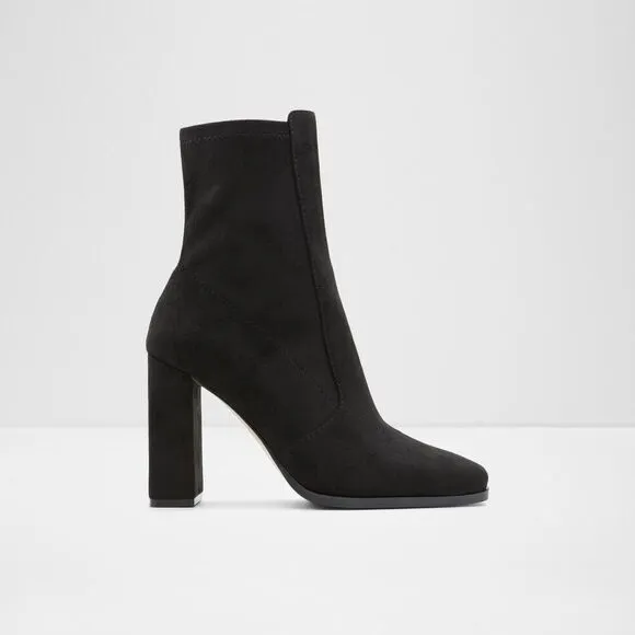 NEW Aldo Shoes Audrella Suede Square Toe Block Heel Ankle Booties Minimalist SZ9