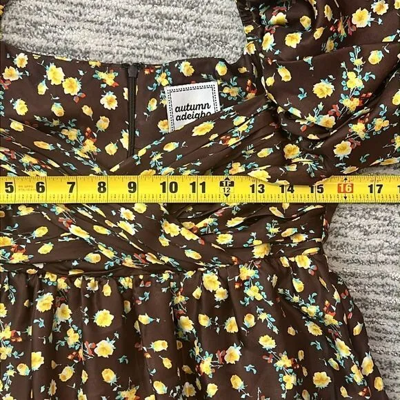New AUTUMN ADEIGBO Bridgette Puff-Sleeve Mini Dress Size 4