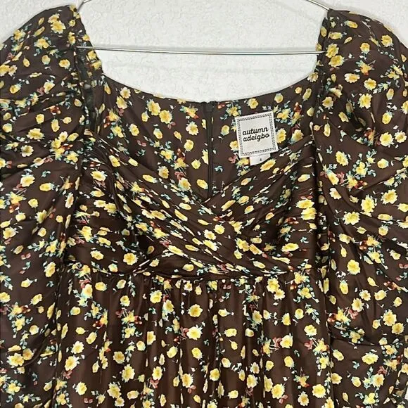 New AUTUMN ADEIGBO Bridgette Puff-Sleeve Mini Dress Size 4