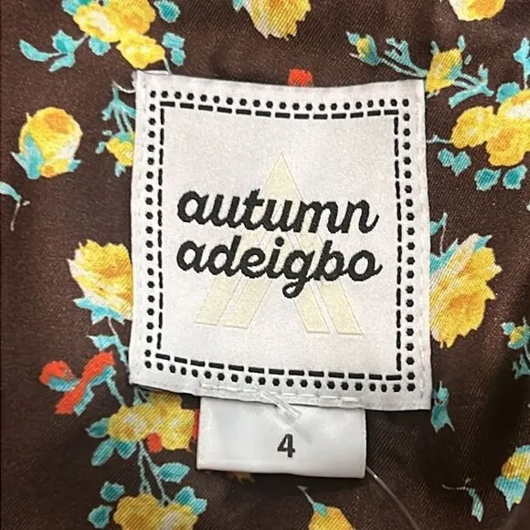 New AUTUMN ADEIGBO Bridgette Puff-Sleeve Mini Dress Size 4