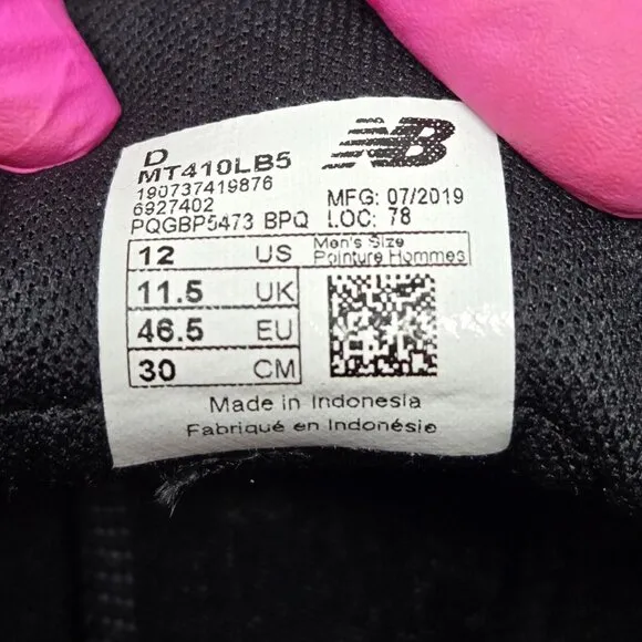 New Balance Mens 12 410v5 Trail Running Shoes Black/Grey All-Terrain Sneakers At