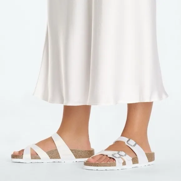 NEW Birkenstock Franca shiny lizard sandals