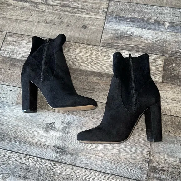 NEW black heeled boots 🖤 velvet booties fall fashion women’s 7.5