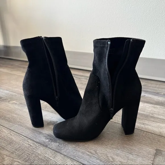NEW black heeled boots 🖤 velvet booties fall fashion women’s 7.5