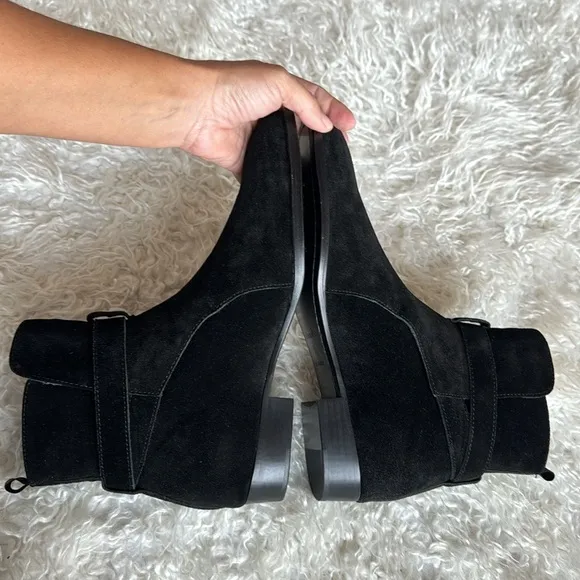 New Black Suede Leather Men’s Dress Ankle Boots/Booties Sz 7