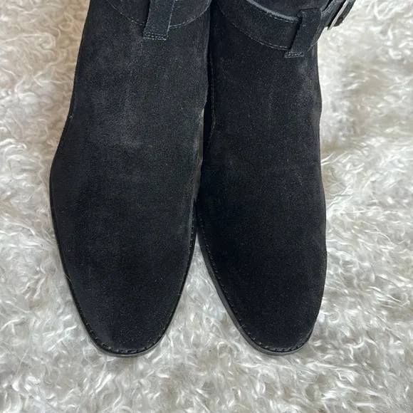 New Black Suede Leather Men’s Dress Ankle Boots/Booties Sz 7