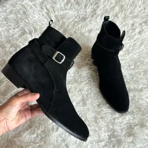 New Black Suede Leather Men’s Dress Ankle Boots/Booties Sz 7