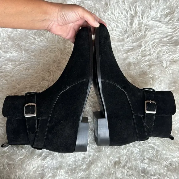 New Black Suede Leather Men’s Dress Ankle Boots/Booties Sz 7