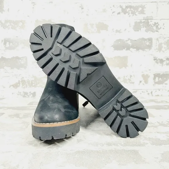 NEW Blondo Dahlia Black Nubuck Waterproof Motorcycle Booties F797