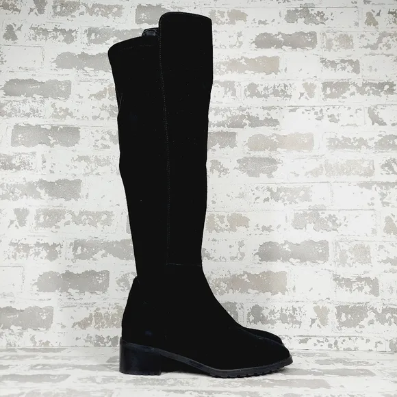 NEW Blondo Sierra Black Suede Leather Waterproof Over the Knee Boots M593