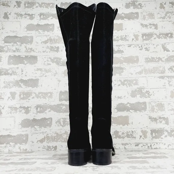NEW Blondo Sierra Black Suede Leather Waterproof Over the Knee Boots M593