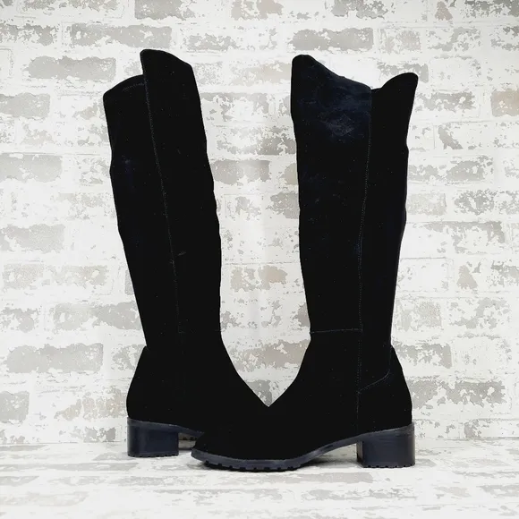 NEW Blondo Sierra Black Suede Leather Waterproof Over the Knee Boots M593