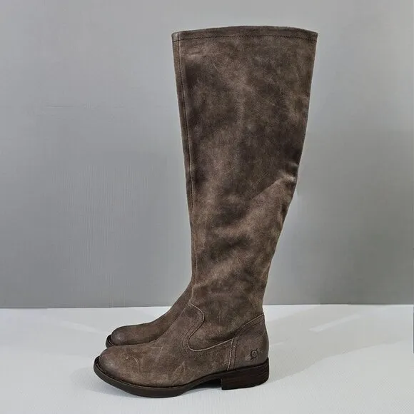 NEW Born Britton Over The Knee Boot Womens Size 8 Brown Distressed Leather