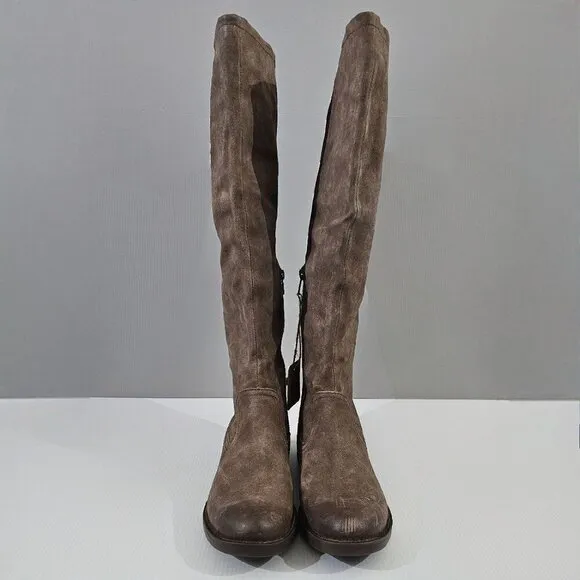NEW Born Britton Over The Knee Boot Womens Size 8 Brown Distressed Leather