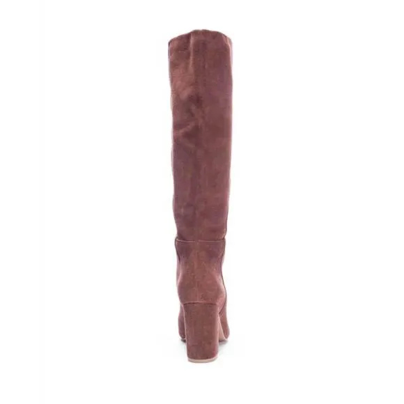 NEW CHINESE LAUNDRY women's suede knee high boots in red