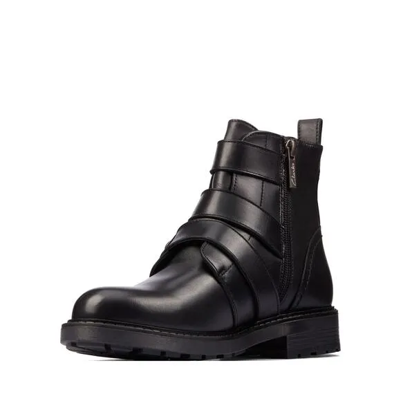 NEW CLARKS ORINOCO2 WOMEN'S BLACK LEATHER STUD BOOTS 9