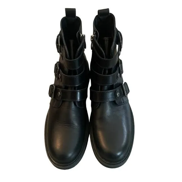 NEW CLARKS ORINOCO2 WOMEN'S BLACK LEATHER STUD BOOTS 9