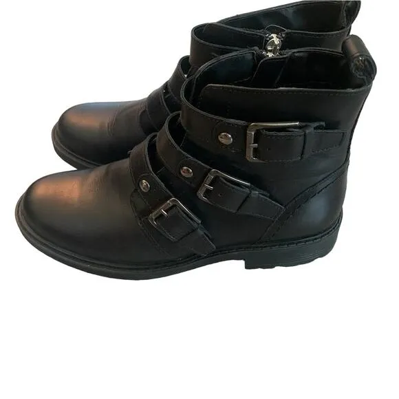 NEW CLARKS ORINOCO2 WOMEN'S BLACK LEATHER STUD BOOTS 9