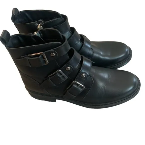 NEW CLARKS ORINOCO2 WOMEN'S BLACK LEATHER STUD BOOTS 9