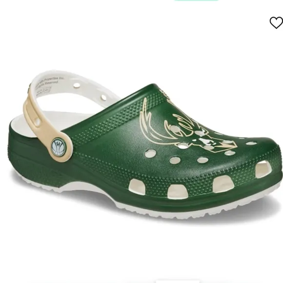 NEW‎ Crocs NBA Milwaukee Bucks Classic Clog Shoes Men's 11 &amp; Men's 12 Basketball