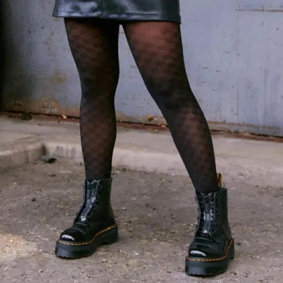 NEW! Dr Martens Sinclair Leopard Emboss Patent Leather Platform Boots Sz W7 UK 5