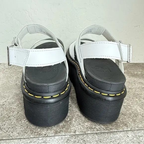 NEW Dr Martens VOSS Hydro White Leather Platform Strap Sandals Woman EU 42 US 10