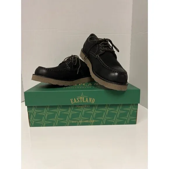 NEW! Eastland Lumber Down Oxford Black Leather Memory Foam Shoes Men's Size 9.5