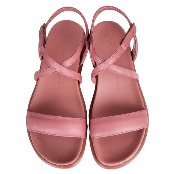 New ecco flowt lx comfort cross strappy leather sandals rose droid