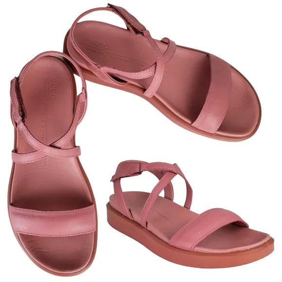 New ecco flowt lx comfort cross strappy leather sandals rose droid