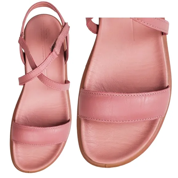 New ecco flowt lx comfort cross strappy leather sandals rose droid