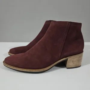 NEW Ecco Shape 35 Sartorelle Ankle Bootie Water Resistant Red Suede EU 40