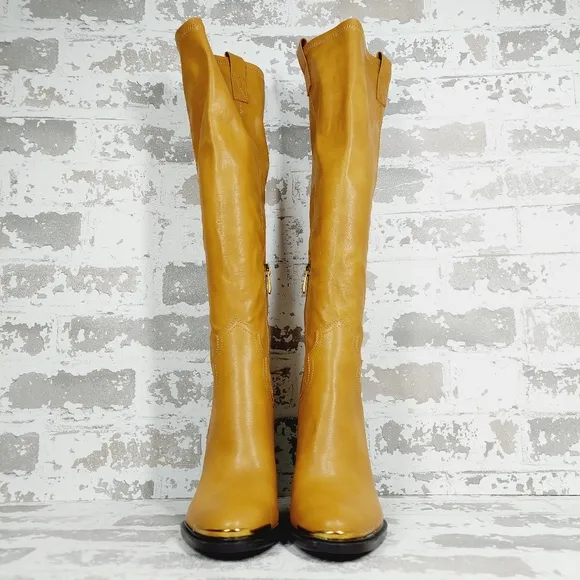 New Franco Sarto Glenice 2 Women Faux Leather Block Heel Tall Boots O580