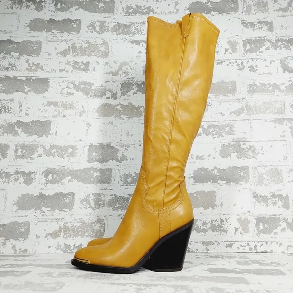 New Franco Sarto Glenice 2 Women Faux Leather Block Heel Tall Boots O580