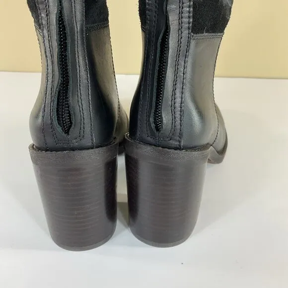 NEW Franco Sarto Women’s Rivettall Leather Knee High Boots Black Size 6.5M