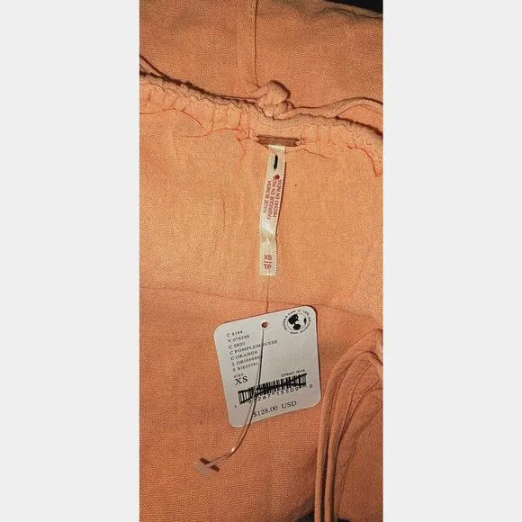 New Free People Auralie Maxi Dress FREE-EST $128 X-SMALL Orange Boho Chic