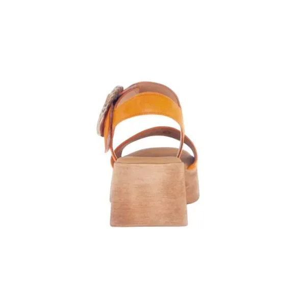 NEW GABOR women's suede wedge sandals in clementine