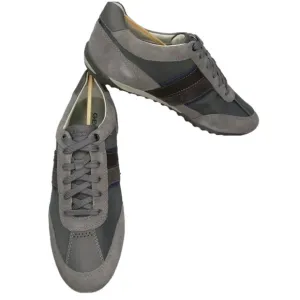 NEW GEOX  Wells Low Top Sneakers Tennis Casual Shoes Dark Gray Leather Size 9