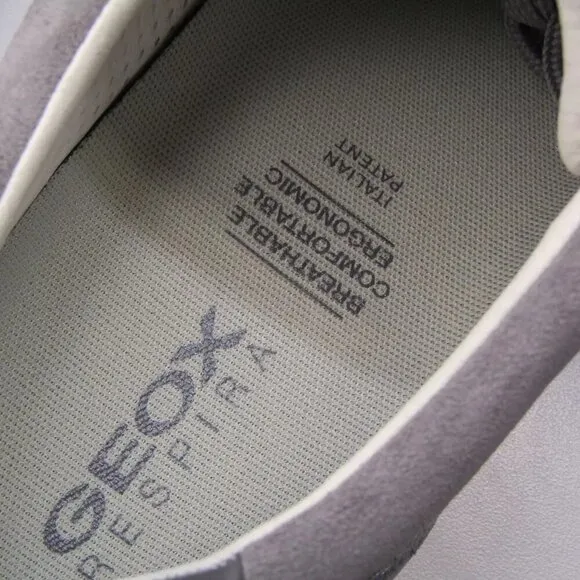 NEW GEOX  Wells Low Top Sneakers Tennis Casual Shoes Dark Gray Leather Size 9