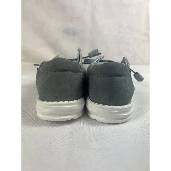 NEW Hey Dude Wendy Men's 12 Slip-On Shoes Stretch Sparkling Grey Casual Silver