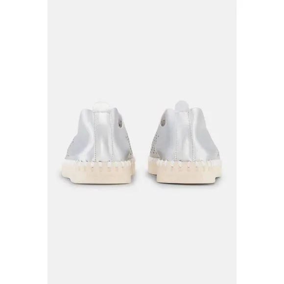 NEW ILSE JACOBSEN women's metallic tulip slip-on in silver