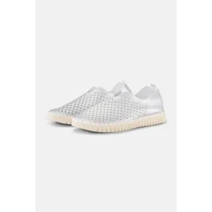 NEW ILSE JACOBSEN women's metallic tulip slip-on in silver