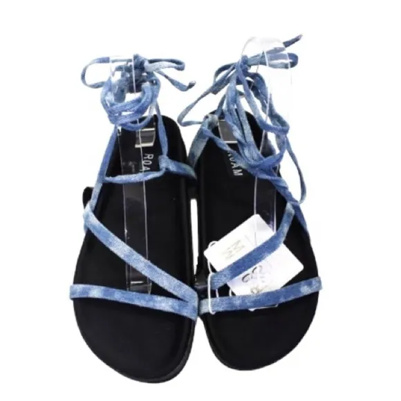 NEW IN BOX NIB ROAM Vine Sandals Blue Denim Size 37 7